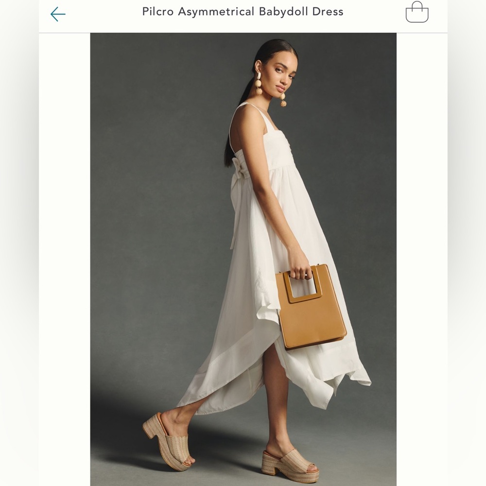 Pilcro asymmetrical white babydoll dress